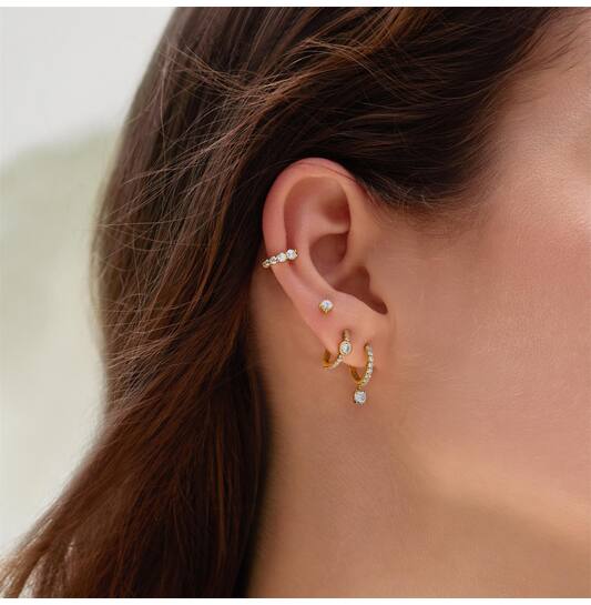  Luna Gaze - Earrings - Silver / 14kt GP - Zirconia